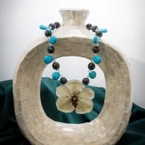 Turquoise Orchid Necklace